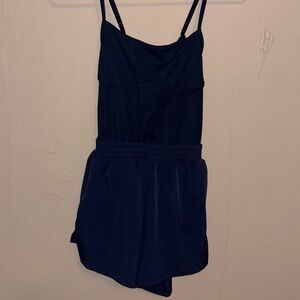 Navy Blue Spaghetti Strap Romper